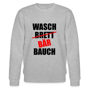 Waschbrett Waschbär Bauch - Stanley/Stella Unisex Bio-Sweatshirt CHANGER  - Grau meliert - Vorne - Nik (191cm) & Marisol (170cm)