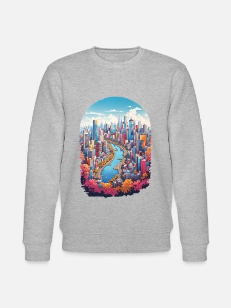 Paysage urbain - Sweat bio CHANGER Stanley/Stella Unisexe - gris chiné