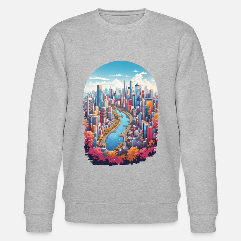 Paysage urbain - Sweat bio CHANGER Stanley/Stella Unisexe - gris chiné