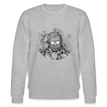 Jean-Paul Sartre - Stanley/Stella CHANGER Unisex Organic Sweatshirt - heather grey - Front - Nik (191cm) & Marisol (170cm)
