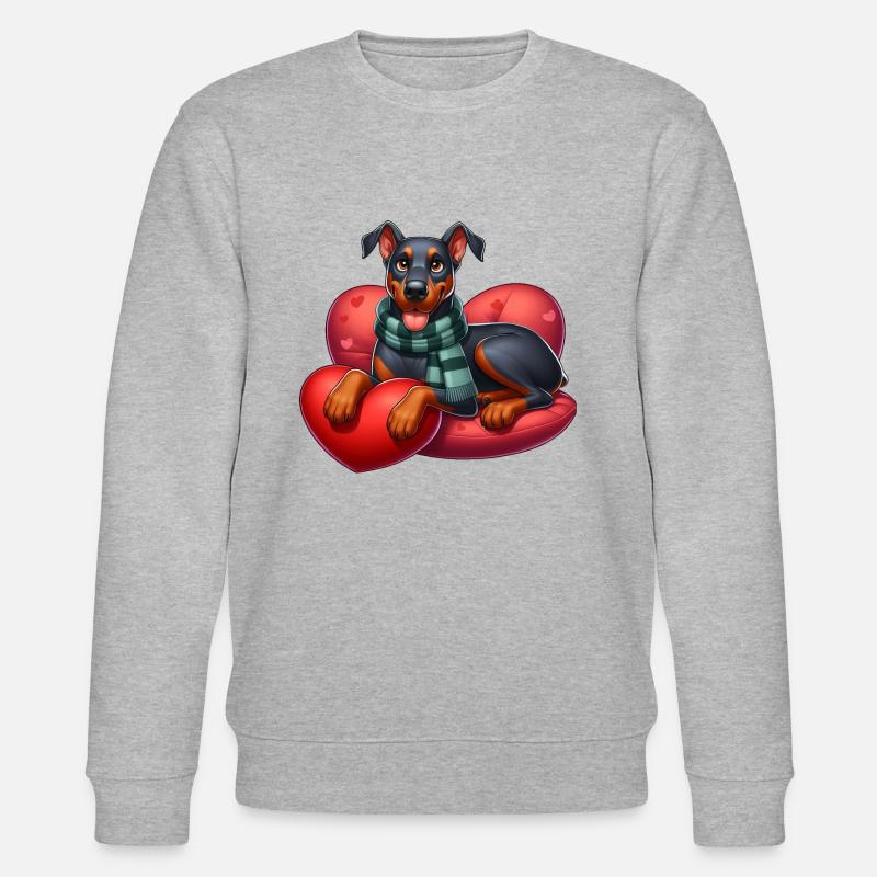 Mignon Doberman Amour Coeur - Sweat bio CHANGER Stanley/Stella Unisexe - gris chiné