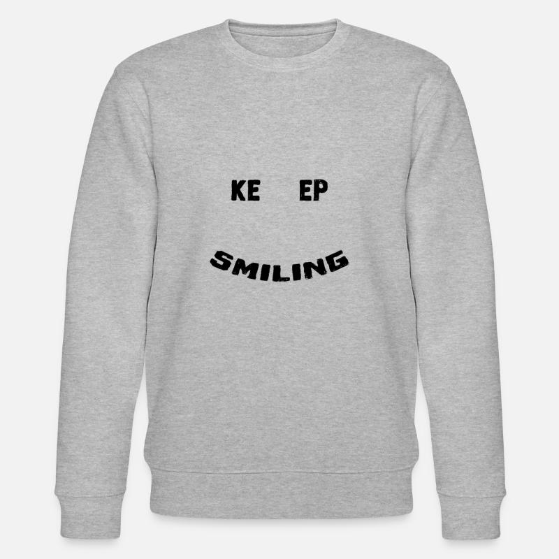 keep smiling - Stanley/Stella Unisex Bio-Sweatshirt CHANGER  - Grau meliert