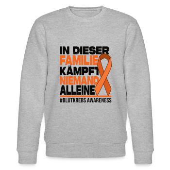Niemand Kämpft Alleine Familie - Blutkrebs - Stanley/Stella Unisex Bio-Sweatshirt CHANGER  - Grau meliert - Vorne - Nik (191cm) & Marisol (170cm)