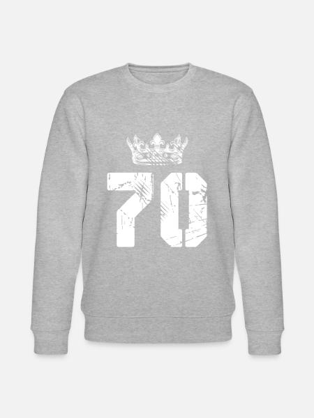 70 Number crown - Stanley/Stella CHANGER Unisex Organic Sweatshirt - heather grey