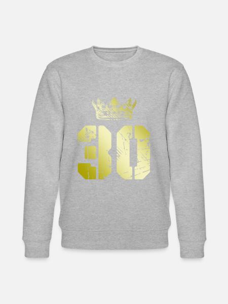 30 Zahl Krone - Stanley/Stella Unisex Bio-Sweatshirt CHANGER - Grau meliert