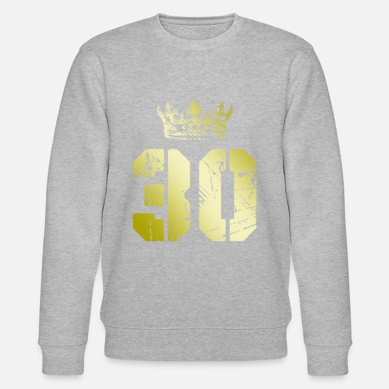 30 Zahl Krone - Stanley/Stella Unisex Bio-Sweatshirt CHANGER  - Grau meliert