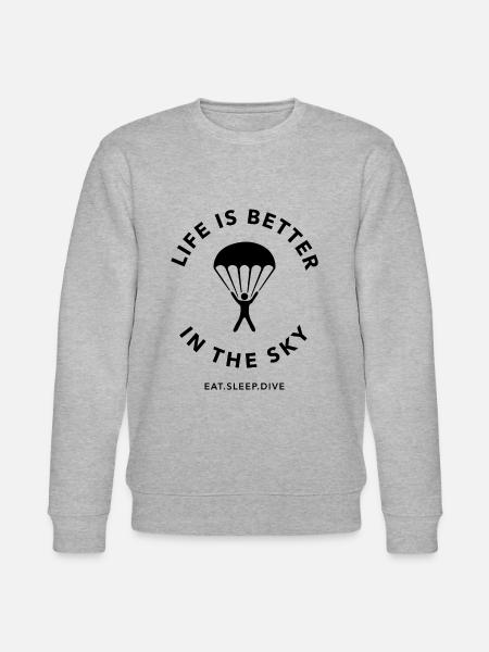 Life is better in heaven - Stanley/Stella CHANGER Unisex Organic Sweatshirt - heather grey