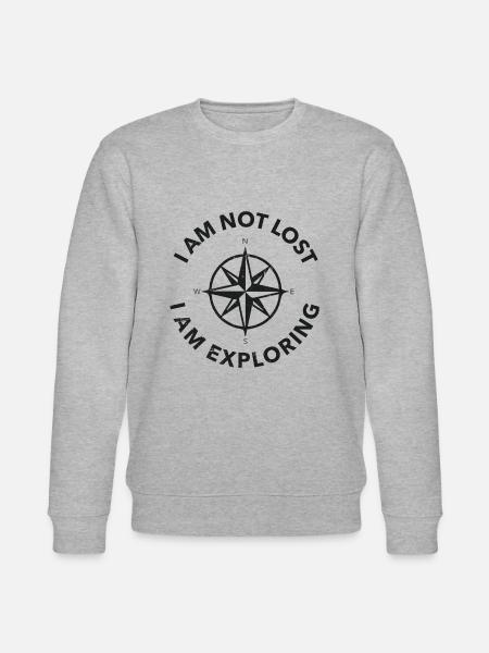 Erkunden, Kompass, Geschenkidee, Wandern - Stanley/Stella Unisex Bio-Sweatshirt CHANGER - Grau meliert