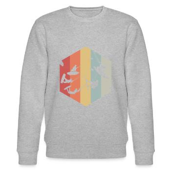 Kitesurfen - Stanley/Stella Unisex Bio-Sweatshirt CHANGER  - Grau meliert - Vorne - Nik (191cm) & Marisol (170cm)