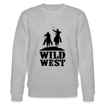 Wild West - Stanley/Stella CHANGER Unisex Organic Sweatshirt - heather grey - Front - Nik (191cm) & Marisol (170cm)