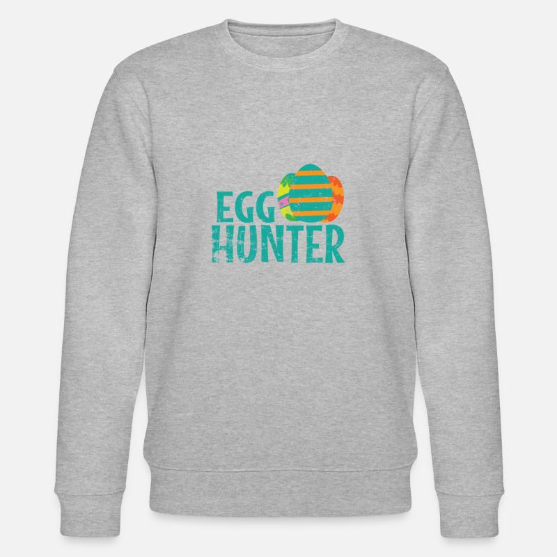 Egg Hunter Ostern bunte Ostereier - Stanley/Stella Unisex Bio-Sweatshirt CHANGER  - Grau meliert