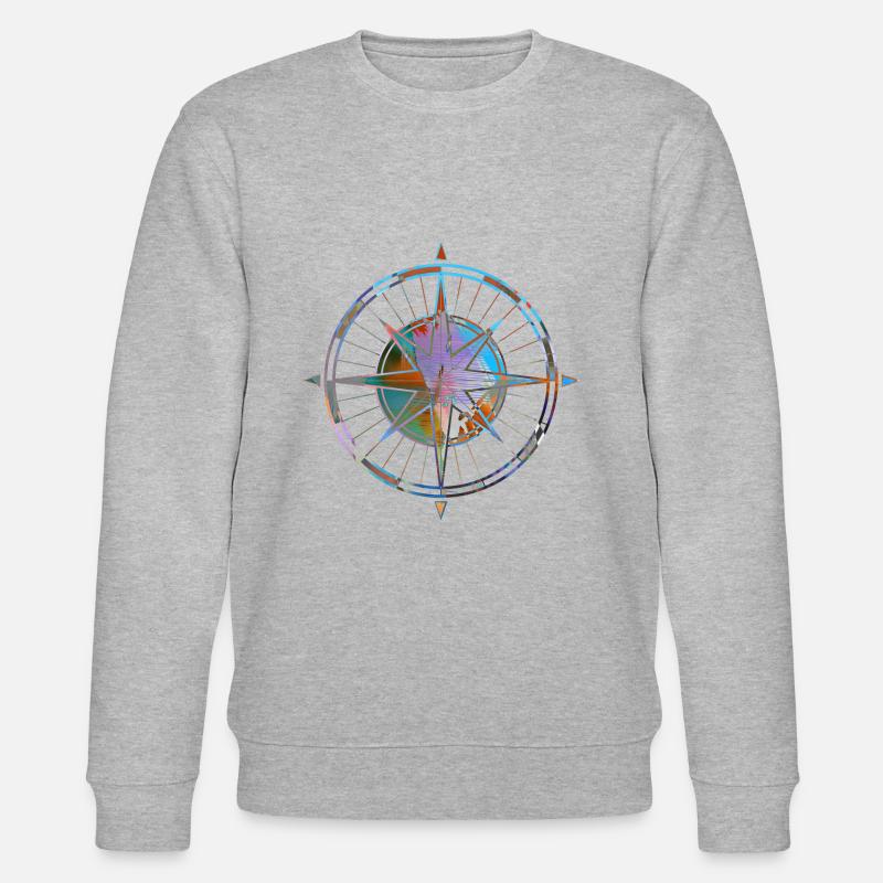 kompass,segeln,bunt,graffiti,malerei - Stanley/Stella Unisex Bio-Sweatshirt CHANGER  - Grau meliert