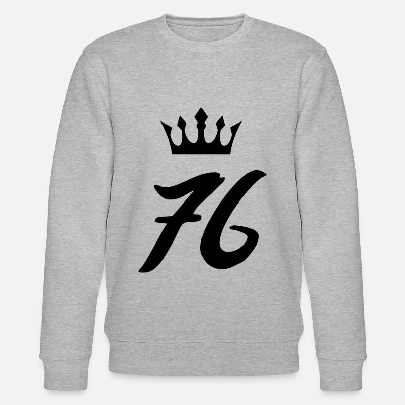 76 Zahl Krone - Stanley/Stella Unisex Bio-Sweatshirt CHANGER  - Grau meliert