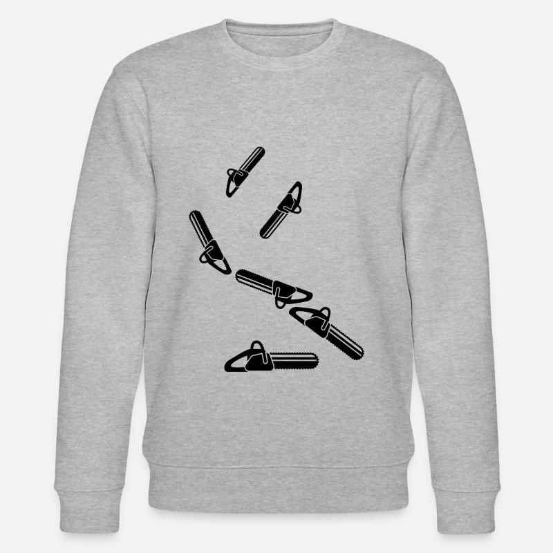 Kettensäge Icon Symbol - Stanley/Stella Unisex Bio-Sweatshirt CHANGER  - Grau meliert