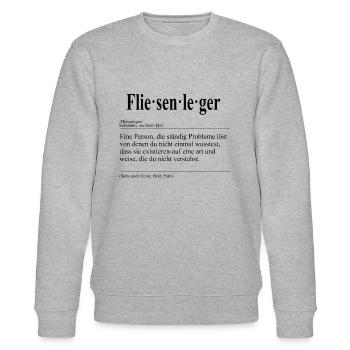 Fliesenleger Lustige Berufs Definition - Stanley/Stella Unisex Bio-Sweatshirt CHANGER  - Grau meliert - Vorne - Nik (191cm) & Marisol (170cm)