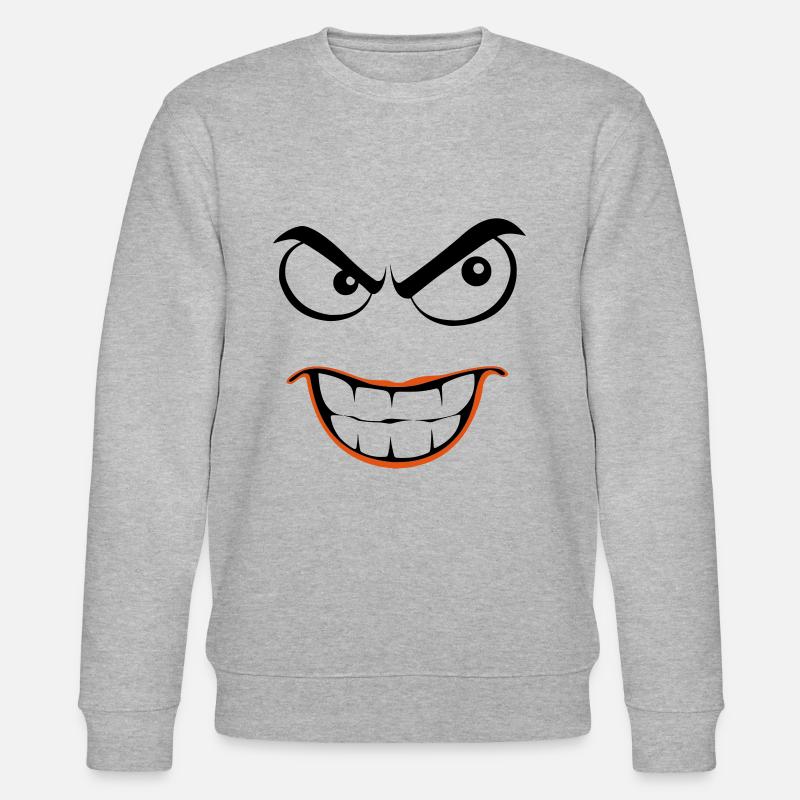 smiley evil - Stanley/Stella Unisex Bio-Sweatshirt CHANGER  - Grau meliert