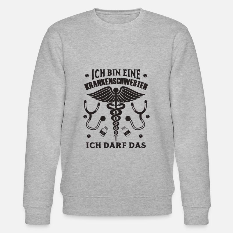 Krankenschwester lustiger Spruch - Stanley/Stella Unisex Bio-Sweatshirt CHANGER  - Grau meliert