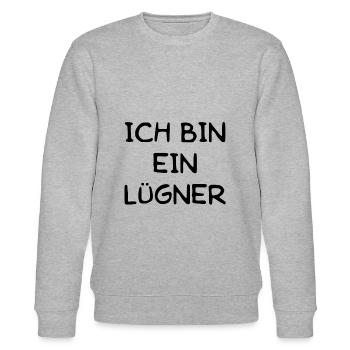 ich bin ein lügner luegner schwindler betrüger - Stanley/Stella Unisex Bio-Sweatshirt CHANGER  - Grau meliert - Vorne - Nik (191cm) & Marisol (170cm)