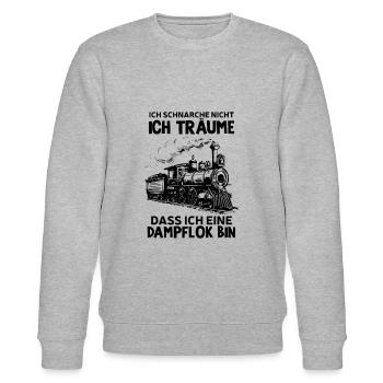 Lokomotive Zug Dampflok Gleis Eisenbahn - Stanley/Stella Unisex Bio-Sweatshirt CHANGER  - Grau meliert - Vorne - Nik (191cm) & Marisol (170cm)