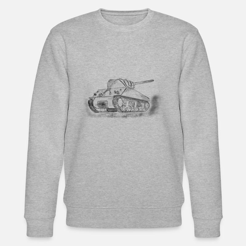 WW2 Panzer M4 Sherman - Stanley/Stella Unisex Bio-Sweatshirt CHANGER  - Grau meliert