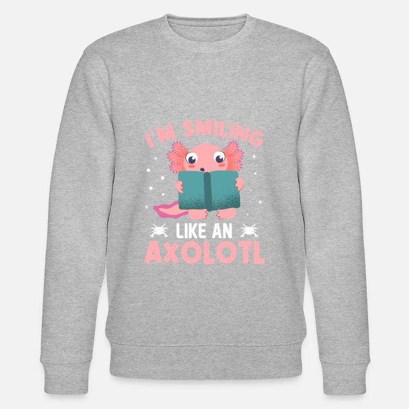 Doux sourire comme un axolotl - Sweat bio CHANGER Stanley/Stella Unisexe - gris chiné