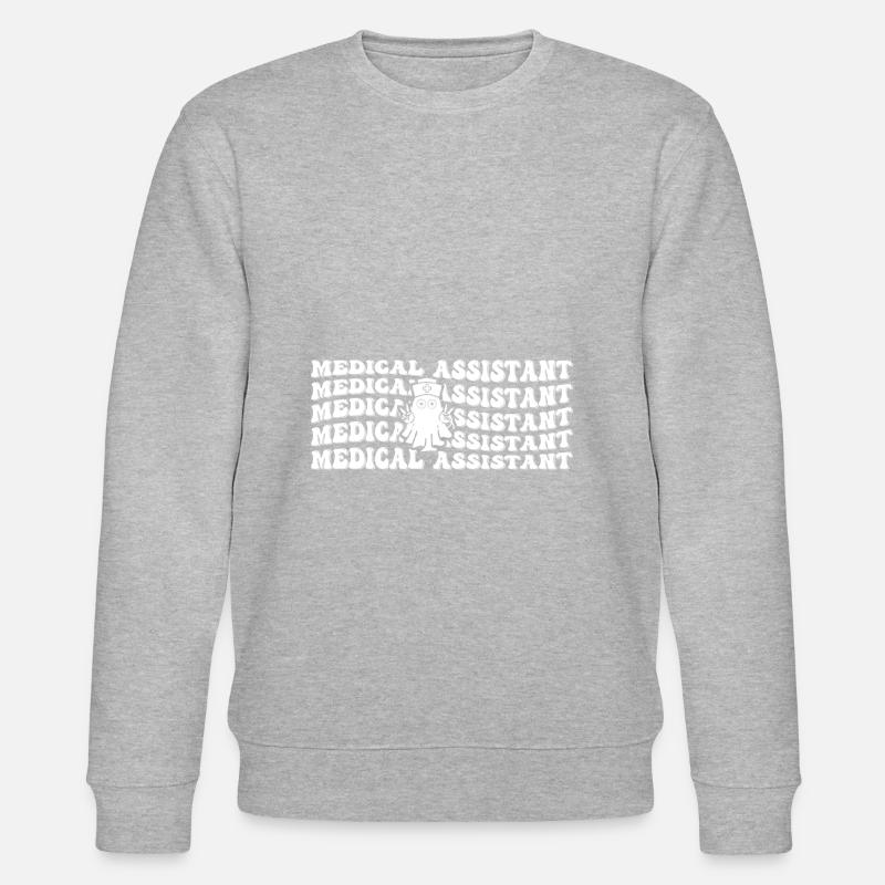 Medical Assistant Spooky Ghost Repeat - Stanley/Stella CHANGER Unisex Organic Sweatshirt - heather grey