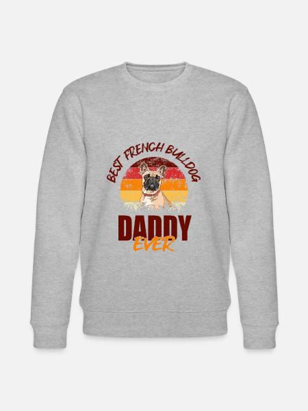 French Bulldog - Stanley/Stella CHANGER Unisex Organic Sweatshirt - heather grey