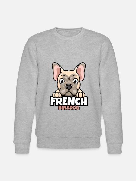 French Bulldog - Stanley/Stella CHANGER Unisex Organic Sweatshirt - heather grey