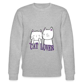 Wickedly Handsome Böse Süsse Katze - Stanley/Stella Unisex Bio-Sweatshirt CHANGER  - Grau meliert - Vorne - Nik (191cm) & Marisol (170cm)