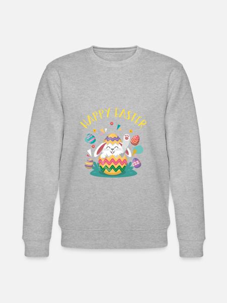 Happy Easter - Frohe Ostern - Stanley/Stella Unisex Bio-Sweatshirt CHANGER  - Grau meliert