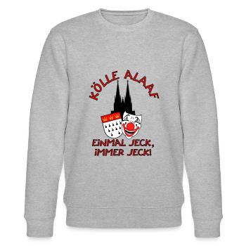 Karneval Kostüm Kölle Alaaf Clown Wappen Dom Köln - Stanley/Stella Unisex Bio-Sweatshirt CHANGER  - Grau meliert - Vorne - Nik (191cm) & Marisol (170cm)