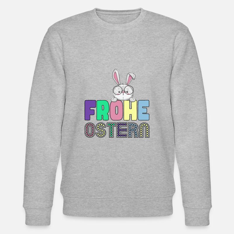 Frohe Ostern - Osterhase - Stanley/Stella Unisex Bio-Sweatshirt CHANGER  - Grau meliert