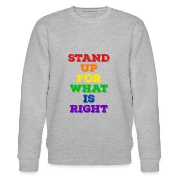 Pride LGBT Statement - Stanley/Stella CHANGER Unisex Organic Sweatshirt - heather grey - Front - Nik (191cm) & Marisol (170cm)