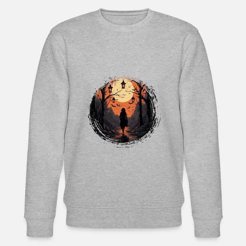 Gruselige Stimmung von Halloween - Stanley/Stella Unisex Bio-Sweatshirt CHANGER  - Grau meliert