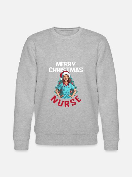 Frohe Weihnachten Krankenschwester - Stanley/Stella Unisex Bio-Sweatshirt CHANGER  - Grau meliert