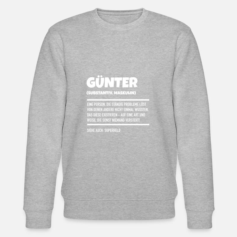 Günter Name Geschenk - Stanley/Stella Unisex Bio-Sweatshirt CHANGER  - Grau meliert