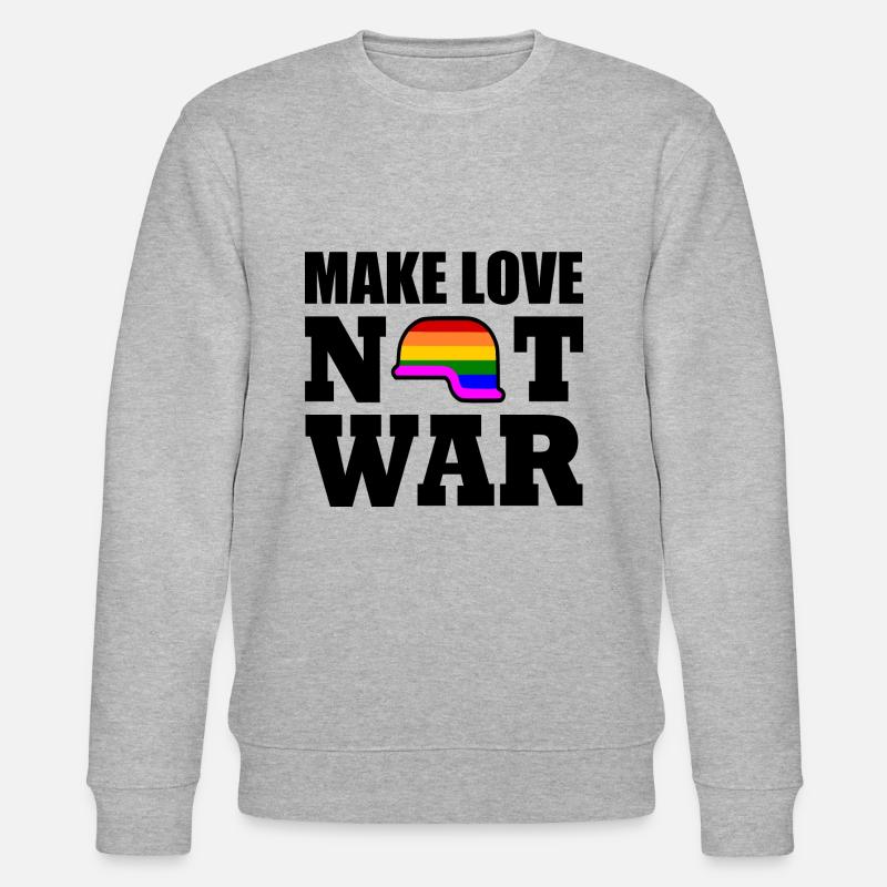 Make love not war - Stanley/Stella Unisex Bio-Sweatshirt CHANGER  - Grau meliert
