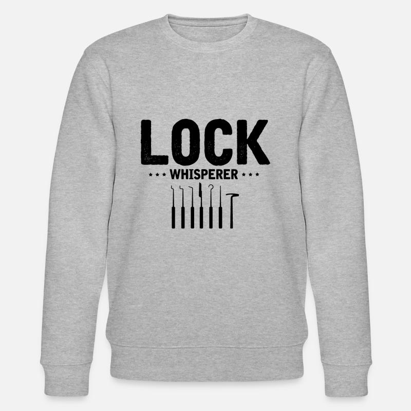 Schloss Flüsterer Schließtechniker Design - Stanley/Stella Unisex Bio-Sweatshirt CHANGER  - Grau meliert