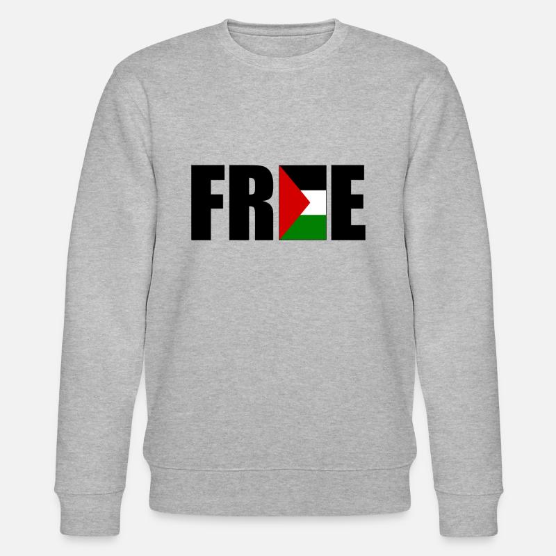Free palestine - Stanley/Stella Unisex Bio-Sweatshirt CHANGER  - Grau meliert
