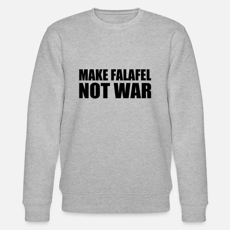 Make falafel not war - Stanley/Stella CHANGER Unisex Organic Sweatshirt - heather grey