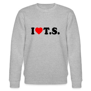 I love ts - Stanley/Stella Unisex Bio-Sweatshirt CHANGER  - Grau meliert - Vorne - Nik (191cm) & Marisol (170cm)
