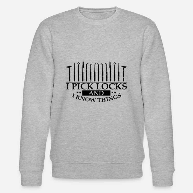Lockpicking Lock Picking Aufsperrdienst Designs - Stanley/Stella Unisex Bio-Sweatshirt CHANGER  - Grau meliert