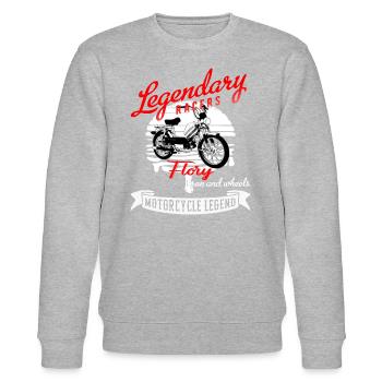 Kreidler Flory Mofa Kult - Stanley/Stella Unisex Bio-Sweatshirt CHANGER  - Grau meliert - Vorne - Nik (191cm) & Marisol (170cm)