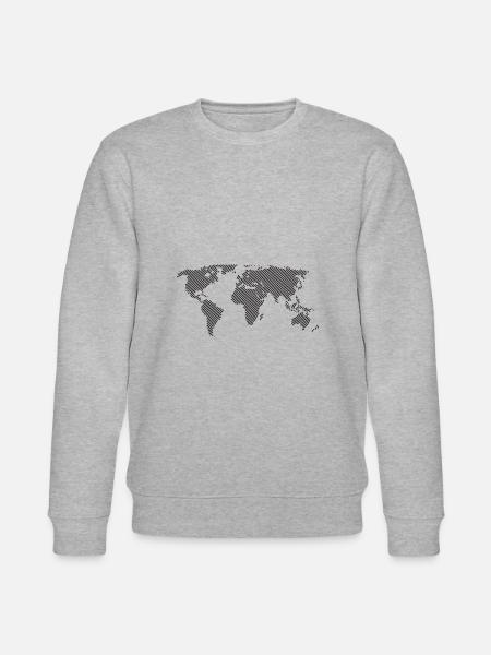 World map - Stanley/Stella CHANGER Unisex Organic Sweatshirt - heather grey