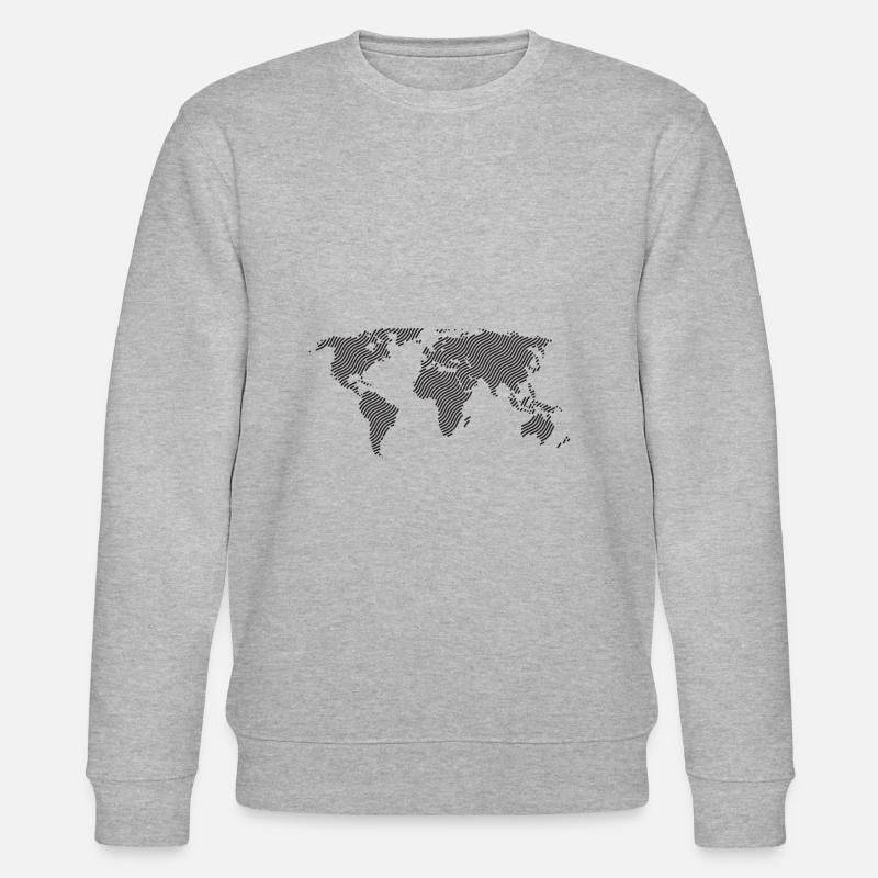 Weltkarte - Stanley/Stella Unisex Bio-Sweatshirt CHANGER  - Grau meliert