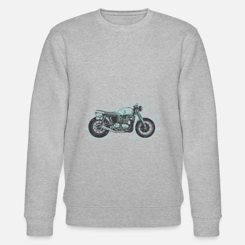 Motorradfahrer Oldtimer motorradrennen - Stanley/Stella Unisex Bio-Sweatshirt CHANGER - Grau meliert