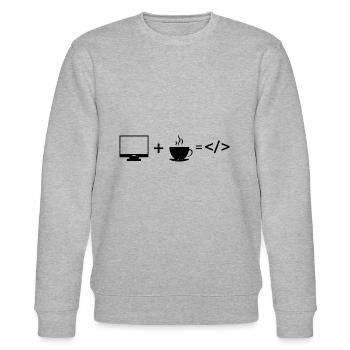Cyber Security Design für IT Sicherheit und Hacker - Stanley/Stella Unisex Bio-Sweatshirt CHANGER  - Grau meliert - Vorne - Nik (191cm) & Marisol (170cm)