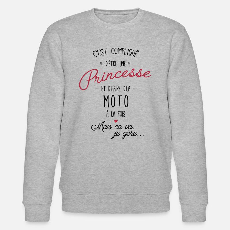 princesse et Moto - Sweat bio CHANGER Stanley/Stella Unisexe - gris chiné