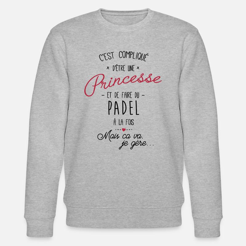 princesse et Padel - Sweat bio CHANGER Stanley/Stella Unisexe - gris chiné