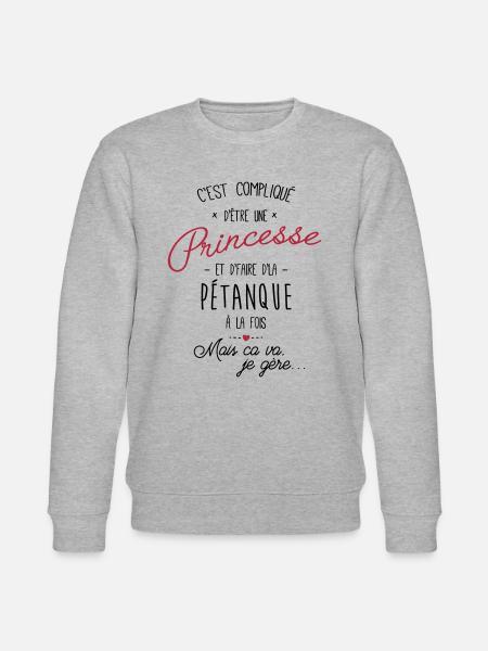 princesse et Pétanque - Sweat bio CHANGER Stanley/Stella Unisexe - gris chiné